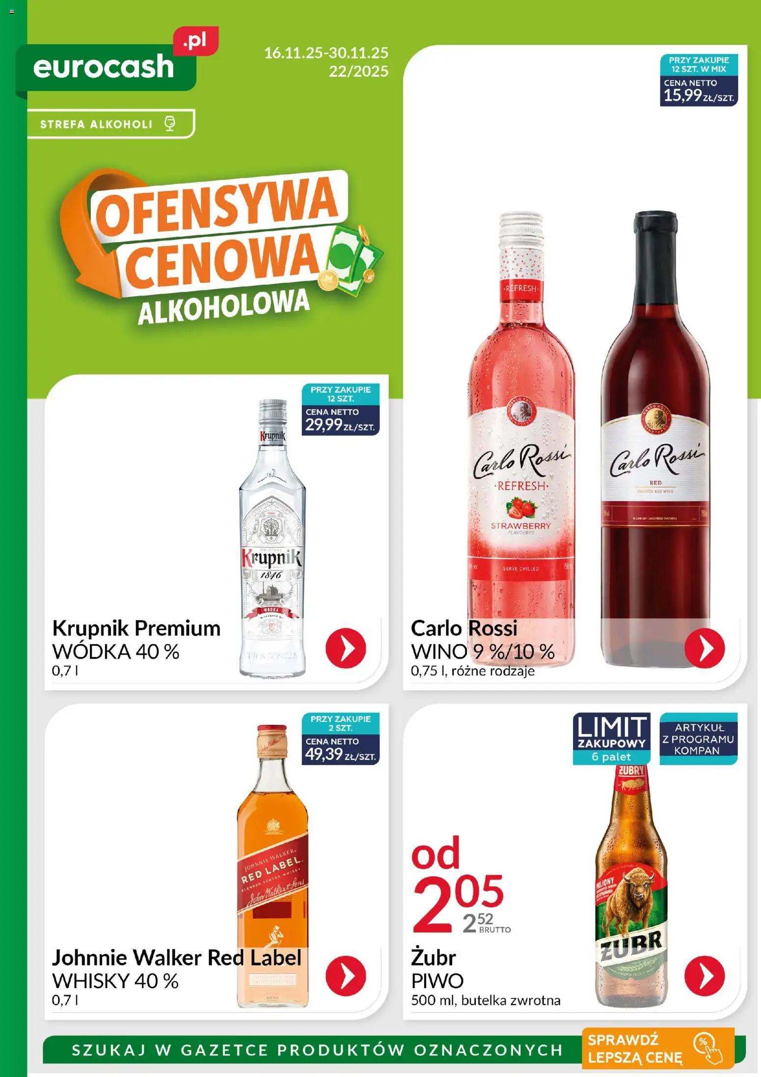 Pogląd gazetki "Ofensywa Cenowa Alkoholowa" ze sklepu Eurocash ważnej od 16.11.2025