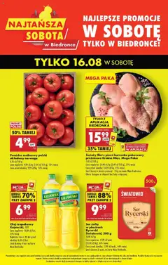 Pogląd gazetki "Najtańsza sobota" ze sklepu Biedronka ważnej od 16.08.2025
