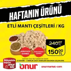 Onur Market Haftanın Ürünü 25.11.2025 - Broşürünün önizlemesi