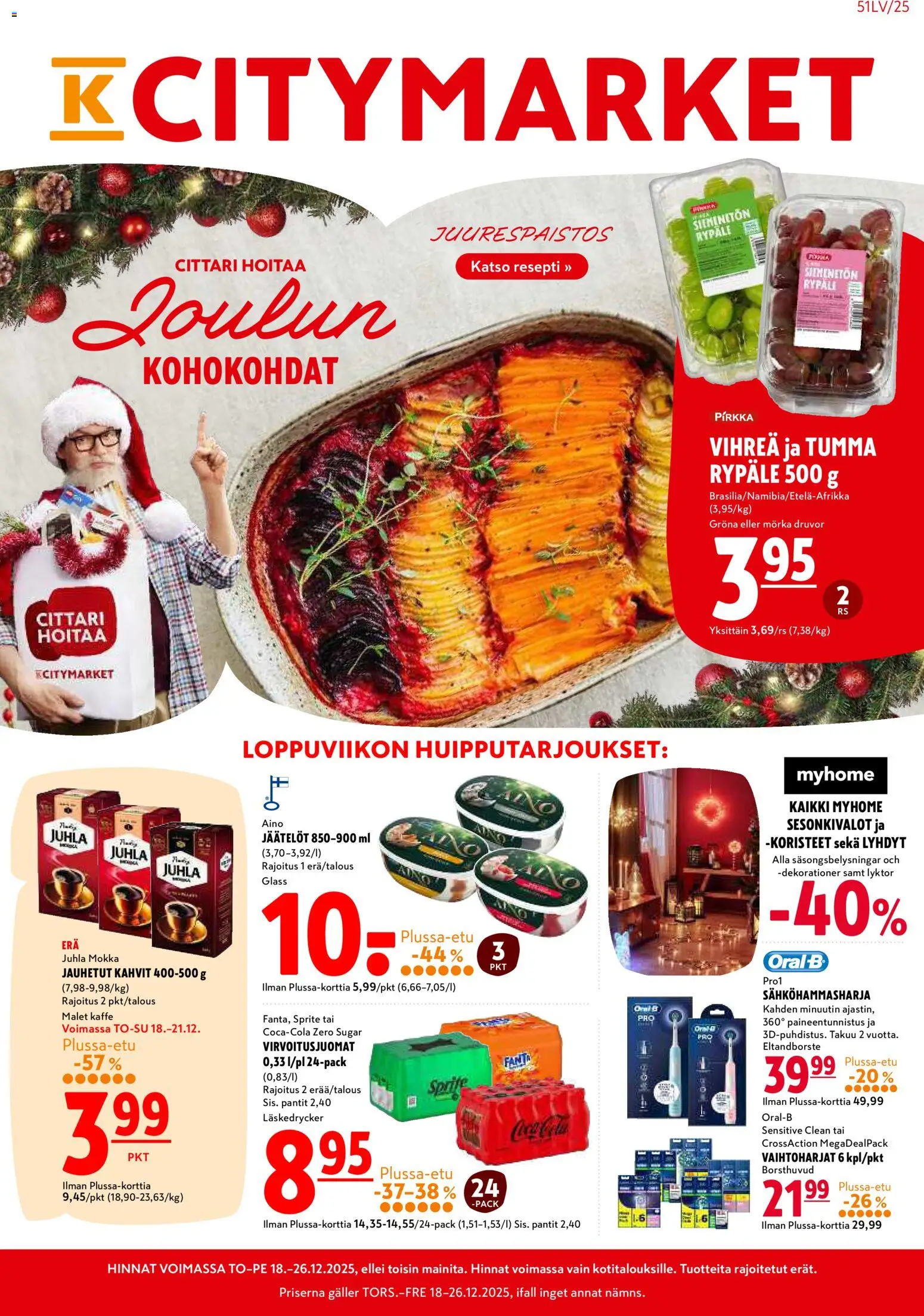 Kaupan K-Citymarket Tarjoukset esikatselu, voimassa 18/12/2025