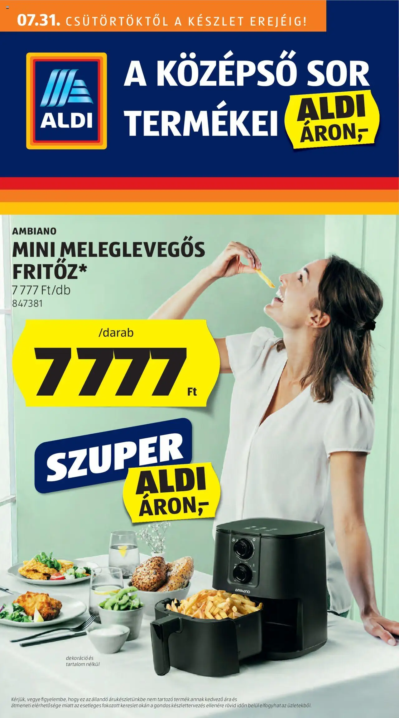 Aldi aktuális szórólap, érvényes 2025.07.31.-től - 1 oldal