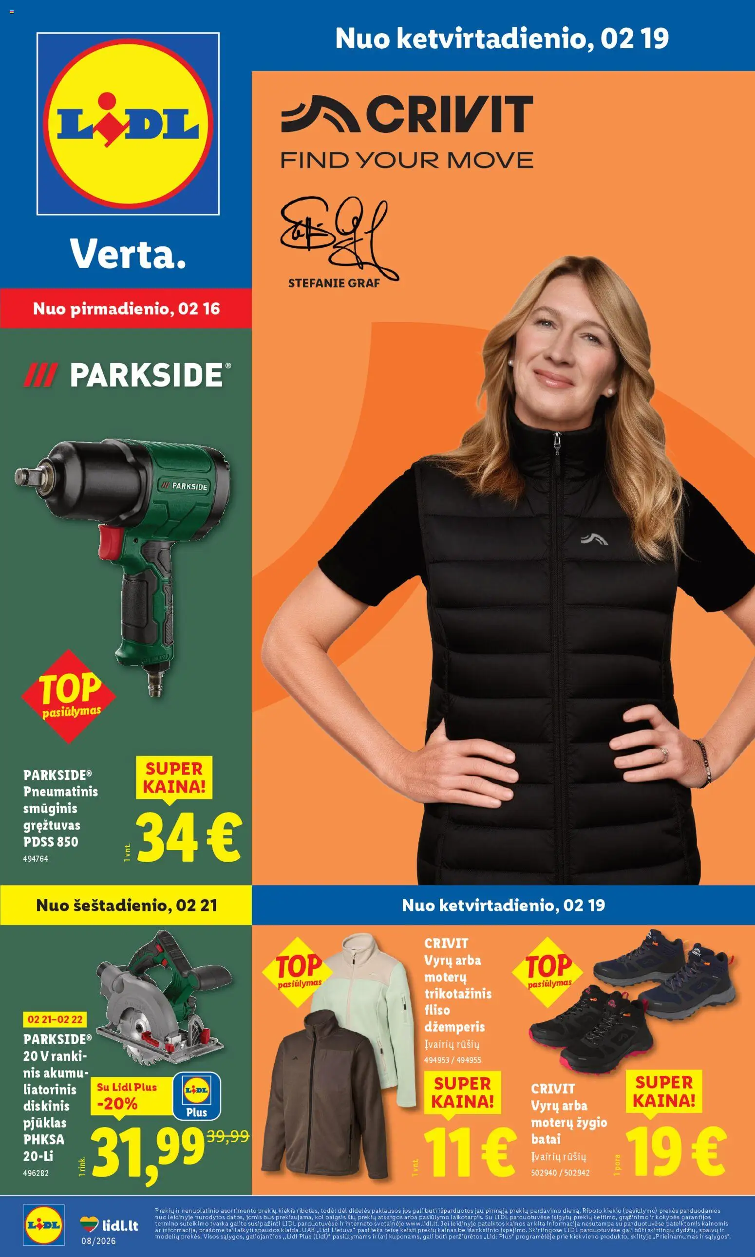 LIDL parduotuvės leidinio Leidinys - Ne maisto prekių pasiūlymai galiojančio nuo 2026.02.16 peržiūra