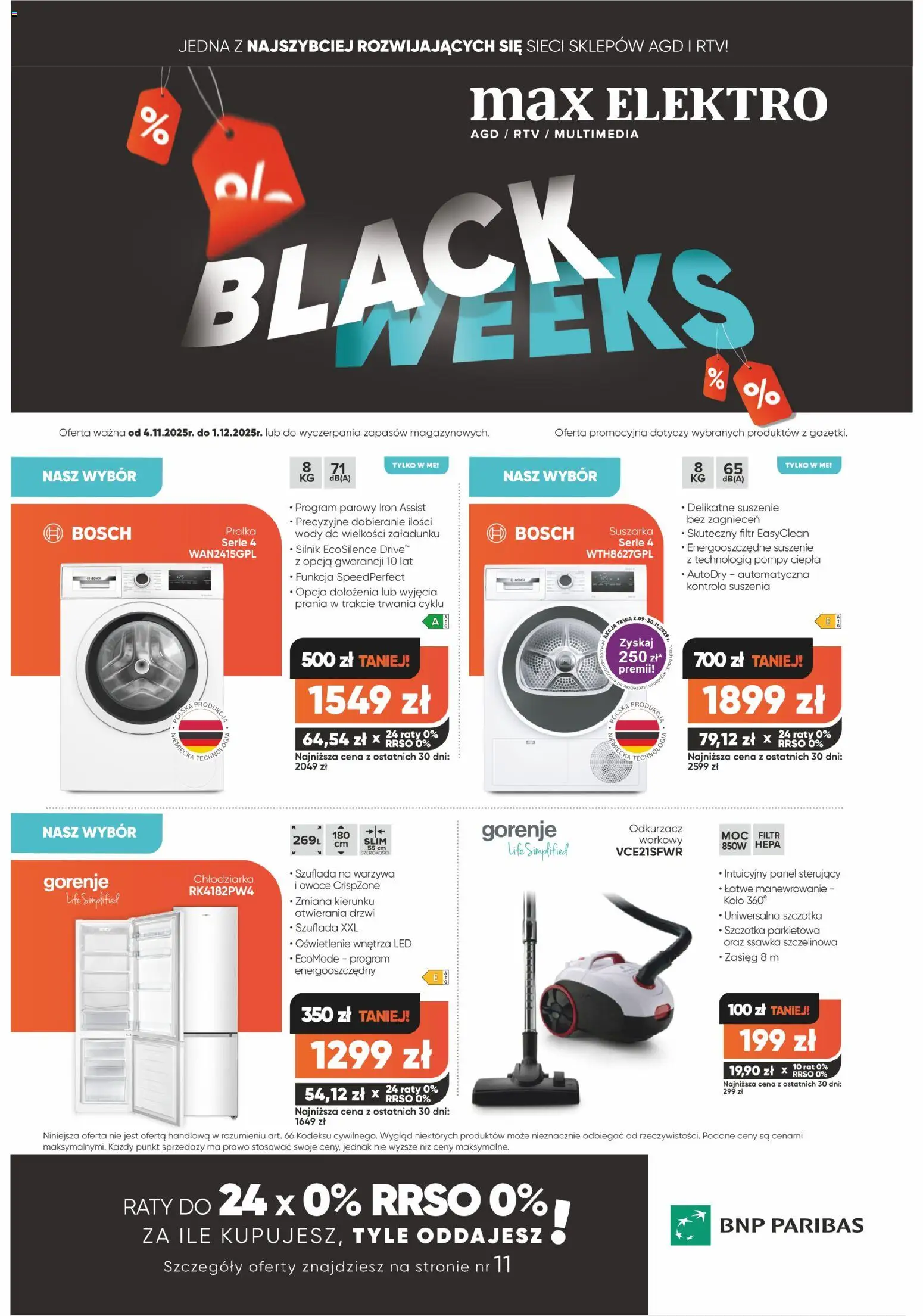 Pogląd gazetki "Black Friday" ze sklepu Max elektro ważnej od 04.11.2025