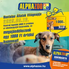 AlphaZoo - Hontalan Állatok Világnapja megtekintése, amely érvényes 2025.08.16.-től