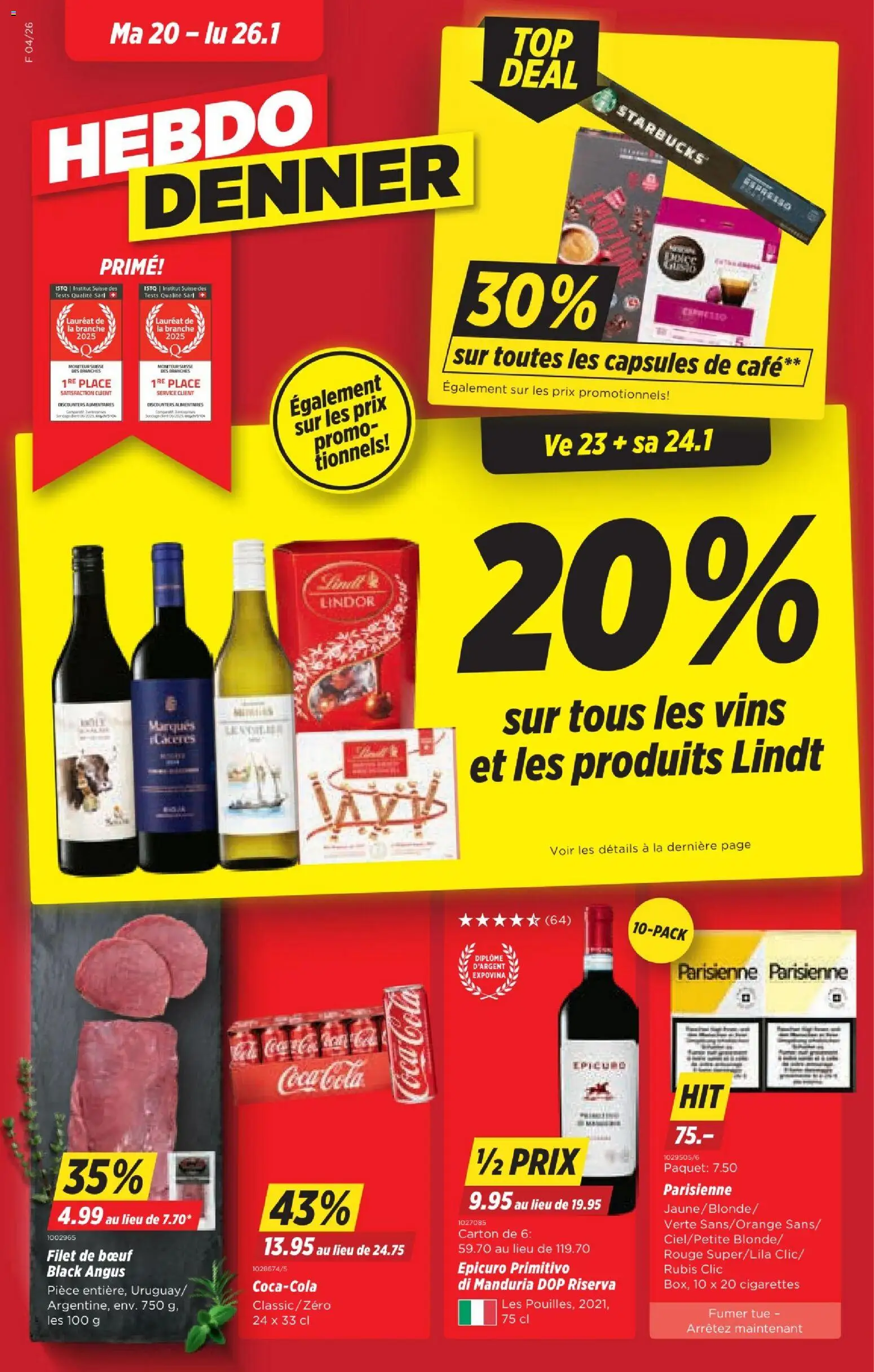 Vorschau des Merkblatts Aktionen FR vom Shop Denner gültig von 20.01.2026 bis 26.01.2026