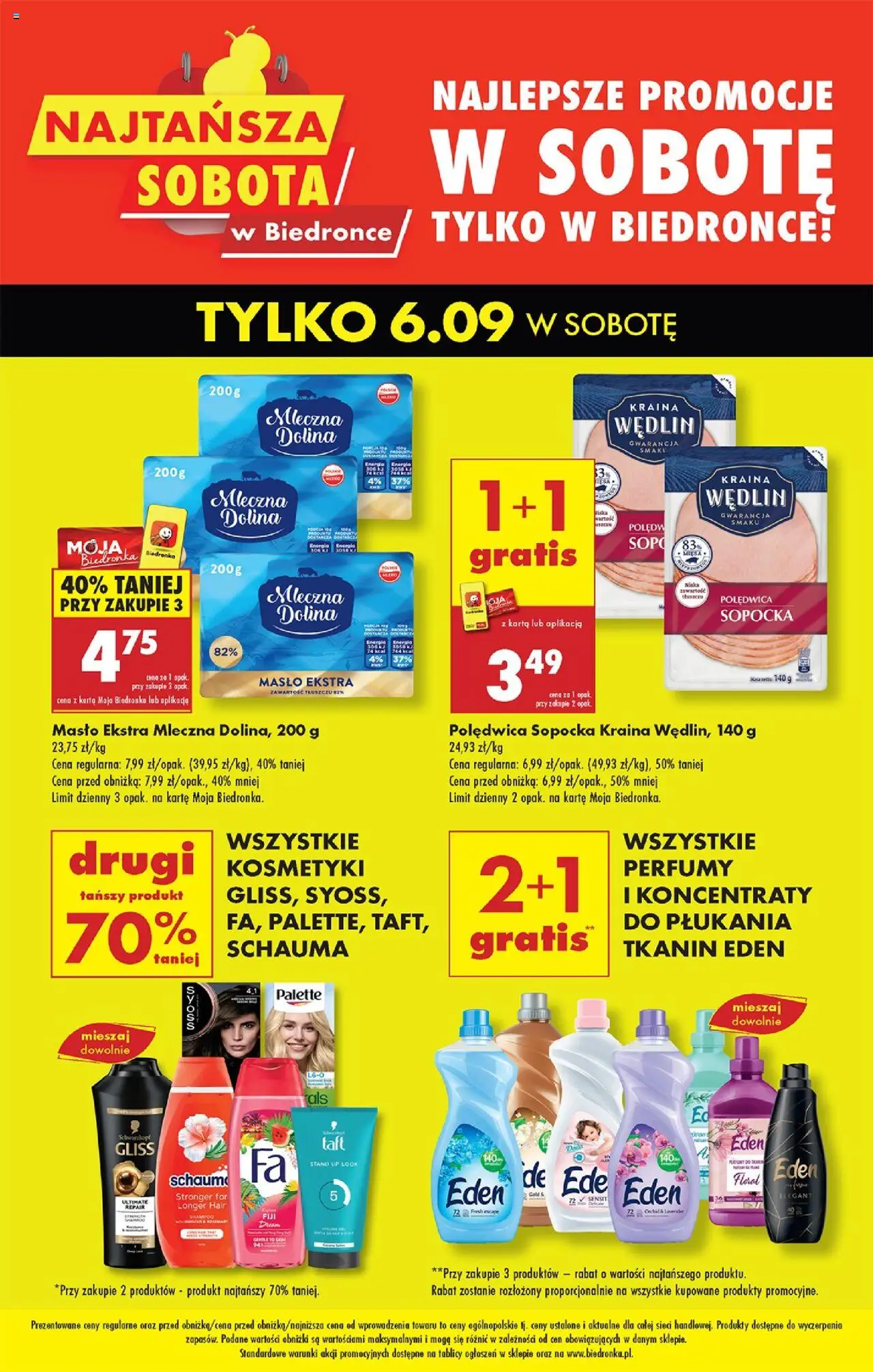 Biedronka gazetka promocyjna 06.09.2025 - "Najtańsza sobota" - Numer strony 1
