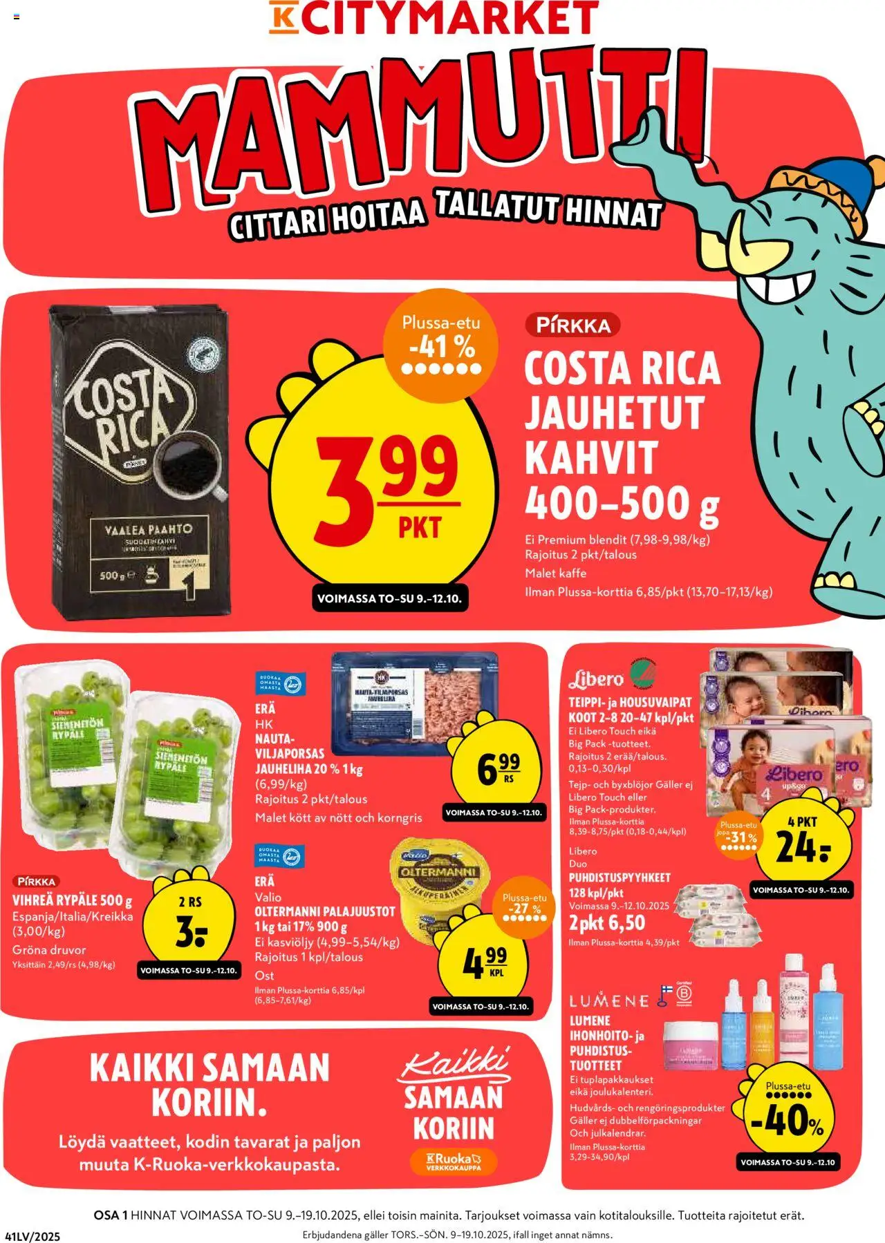 Kaupan K-Citymarket Tarjoukset esikatselu, voimassa 09/10/2025