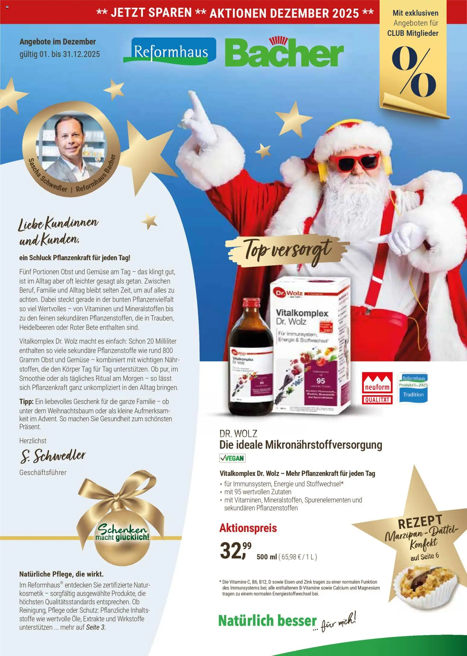 Vorschau von dem Prospekt des Geschäftes Reformhaus Bacher, gültig ab dem 01.12.2025