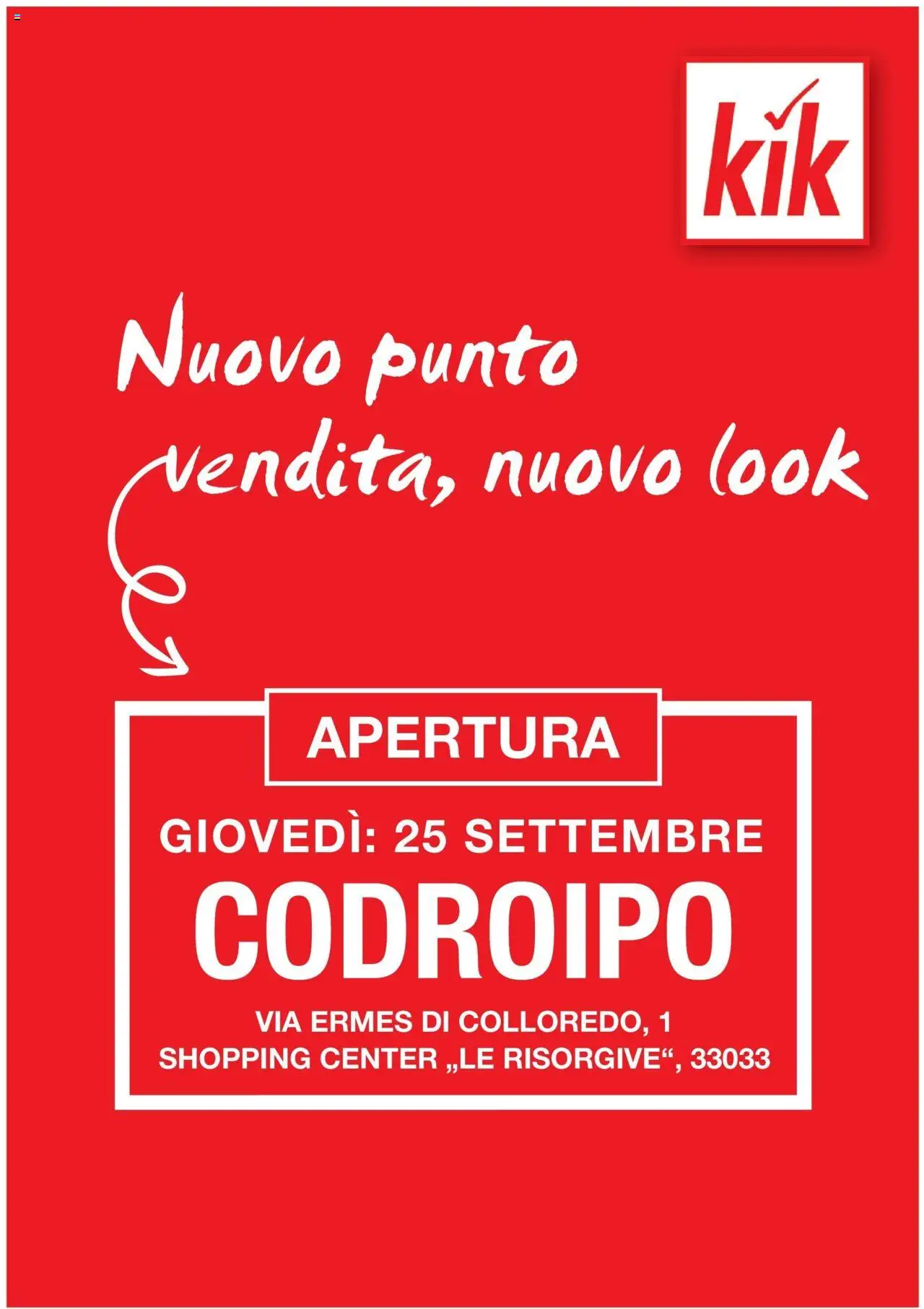 Volantino KiK valido da 21/09/2025 numero di pagina 1