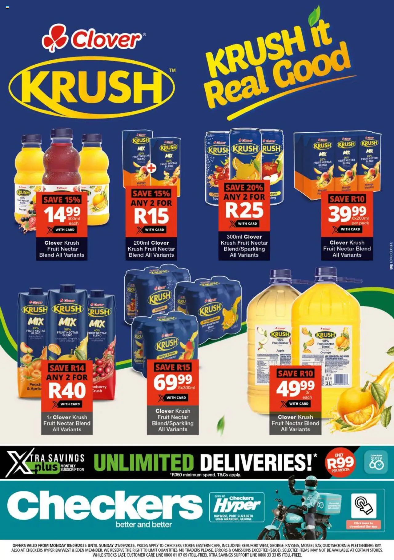 Checkers Eastern Cape - Krush Promotion 08/09 - 21/09/2025 >> Catalogue