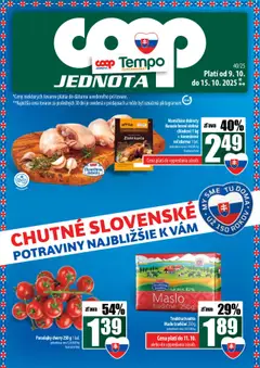 Náhľad COOP Jednota letáku platného od 09.10.2025