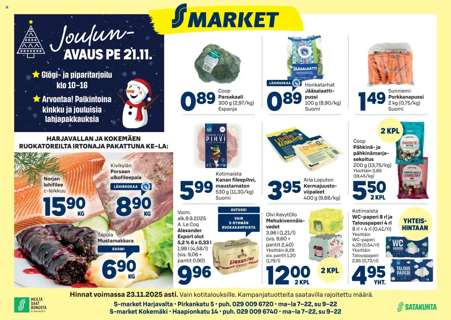 Kaupan S-market Harjavalta esikatselu, voimassa 19/11/2025