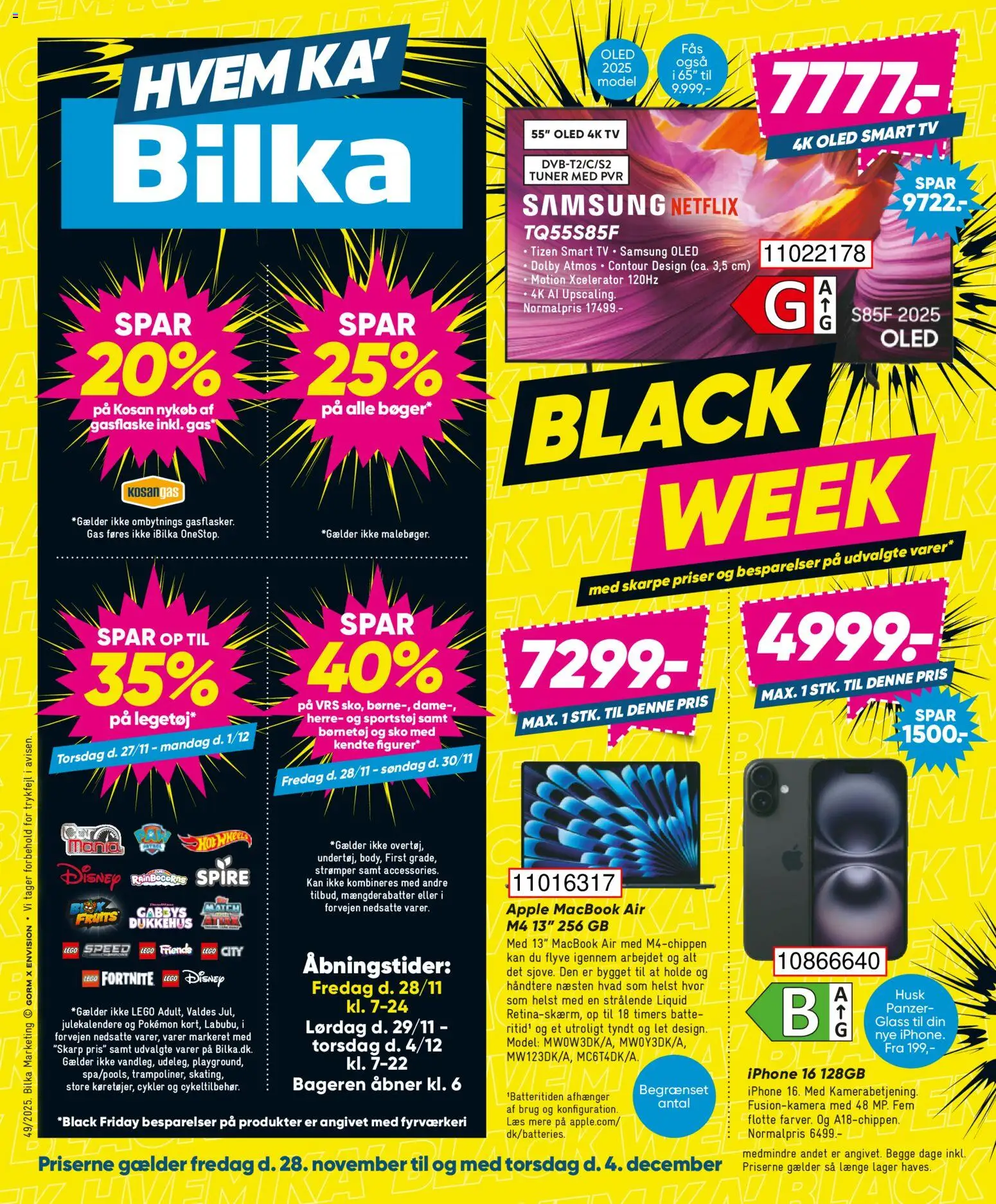 Eksempel på tilbudsavis Black Friday fra butik Bilka gyldig fra 28/11/2025