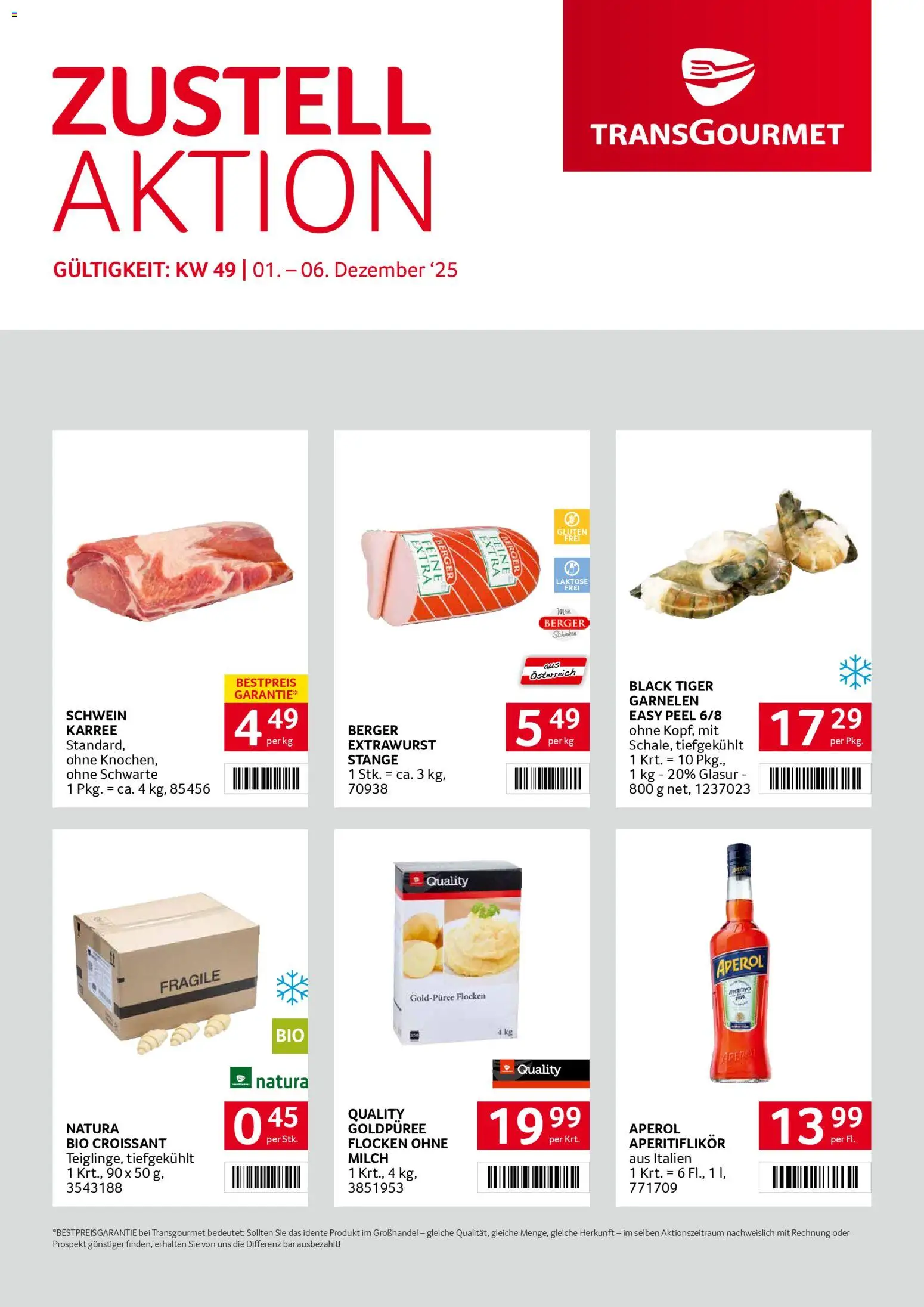 Vorschau der Angebote: Transgourmet Zustellaktion gültig ab 01.12.2025