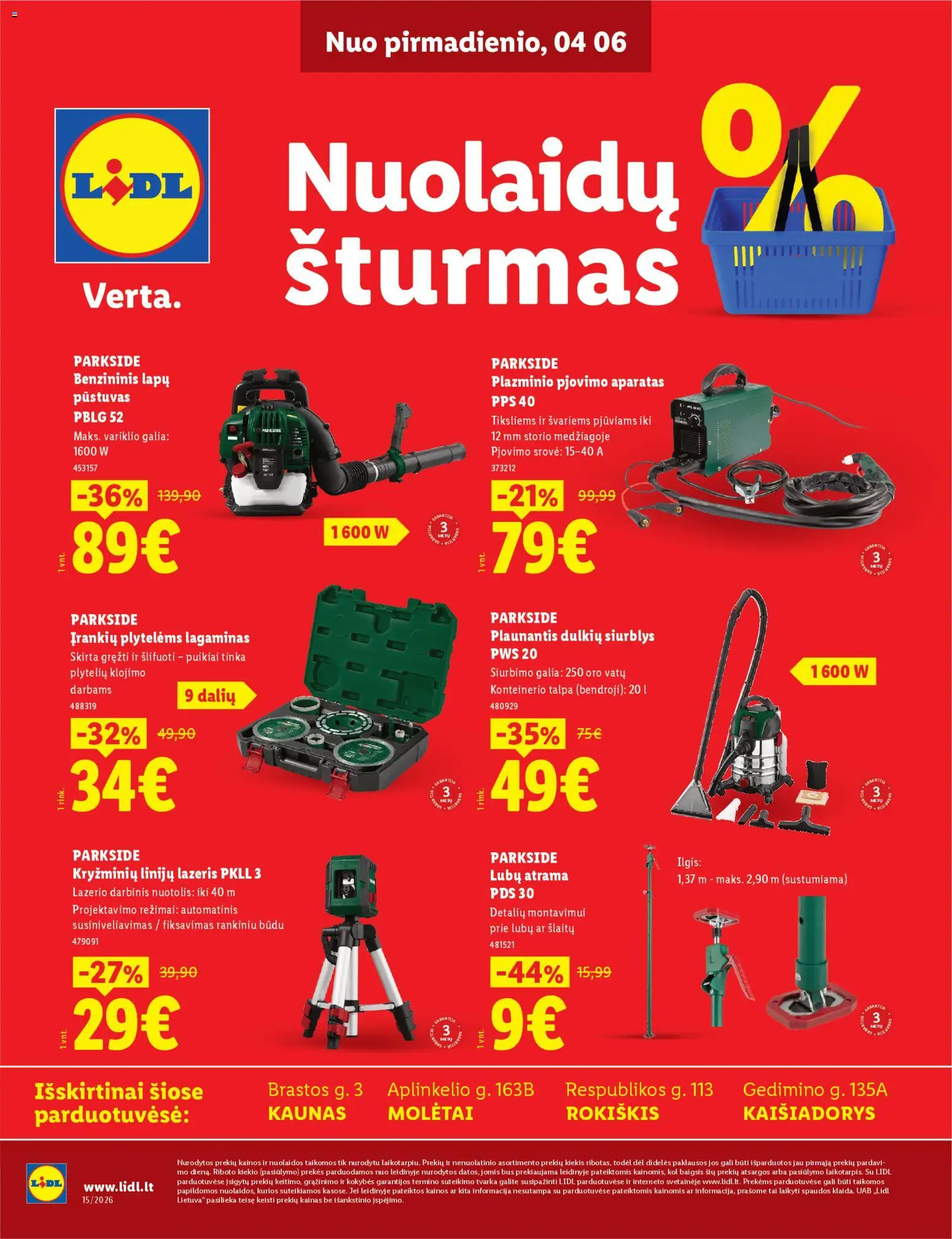 LIDL parduotuvės leidinio LIDL leidinys - Nuolaidų šturmas galiojančio nuo 2026.04.06 peržiūra