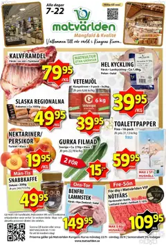 Förhandsgranska reklamblad Aktuella reklamblad Matvärlden från butik Matvärlden gäller från 22/09/2025