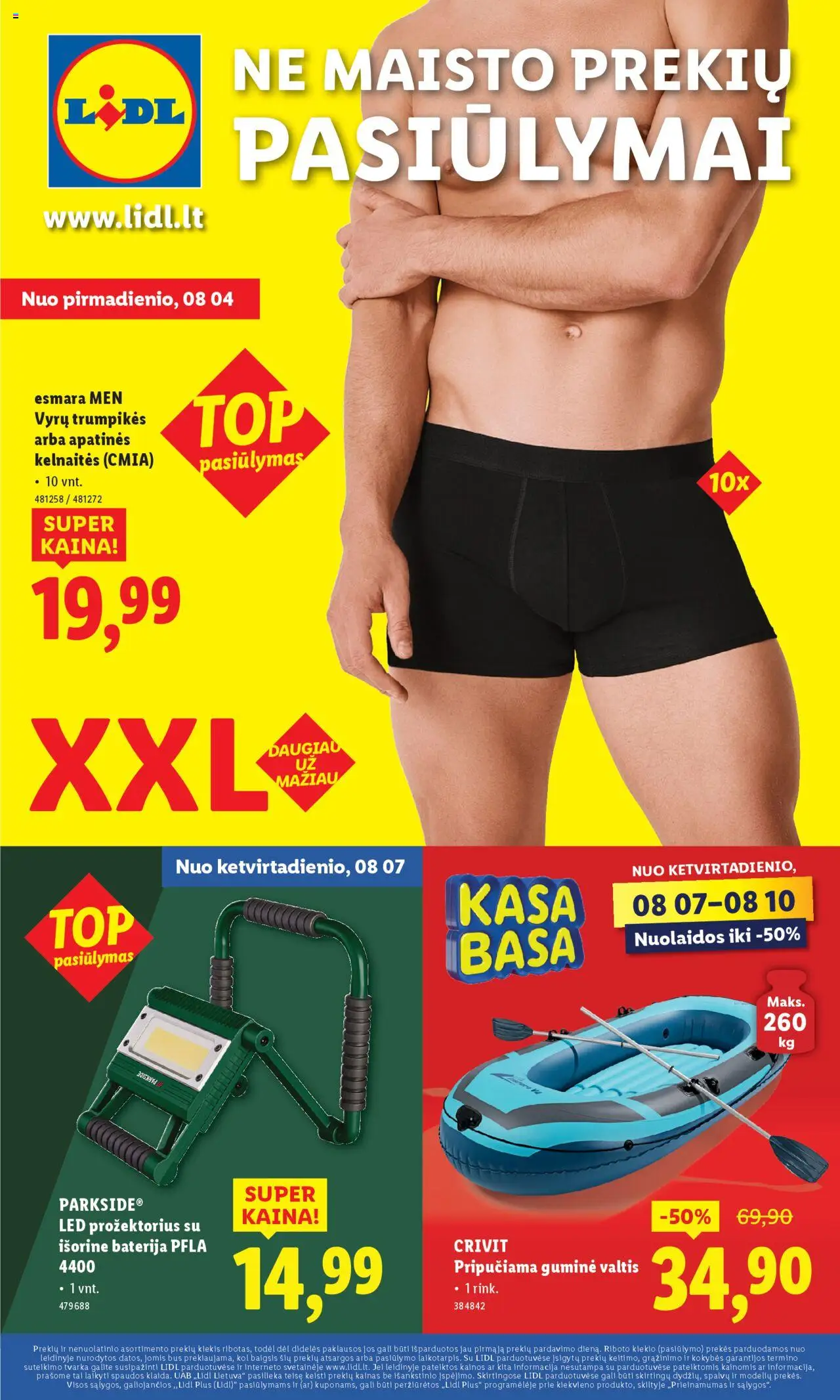 LIDL leidinys galioja nuo 2025.08.04 – puslapio numeris 1 - Baterija, Kelnaitės, Trumpikės