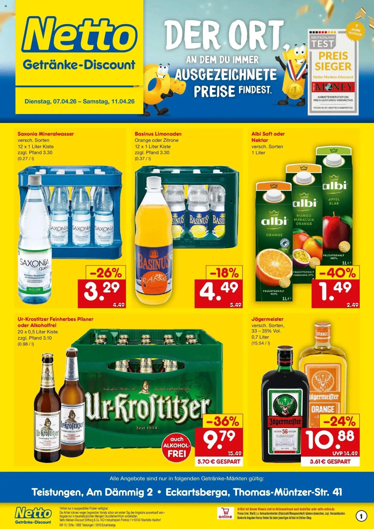 Vorschau von dem Prospekt des Geschäftes Netto Marken-Discount, gültig ab dem 07.04.2026