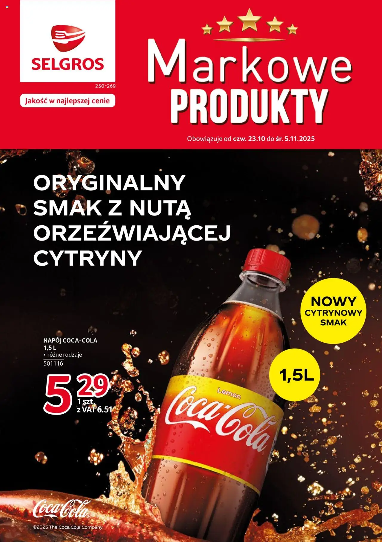 Selgros cash&carry Markowe Produkty od 23.10.2025 - Nowa Gazetka - Numer strony 1 - Cytryny