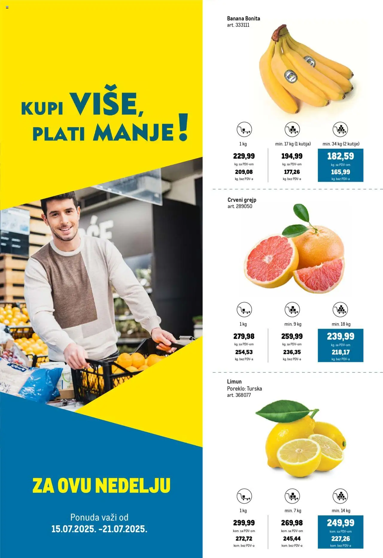 Metro katalog važi od 15.07.2025 - stranica 1 - Banana, Kutija, Turska, Grejp, Limun