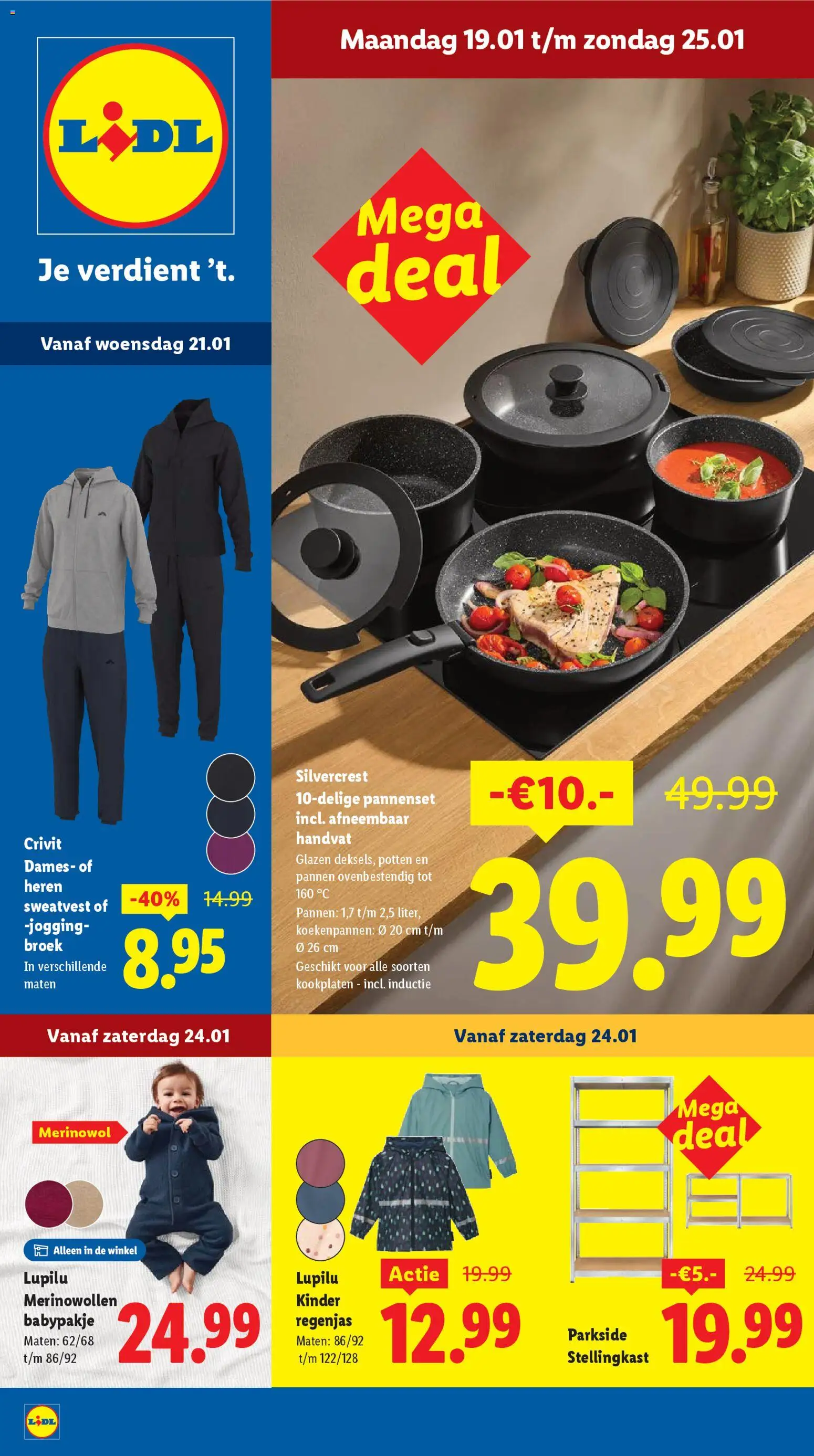 Voorbeeld van Non food folder - week 4 van winkel Lidl geldig vanaf 21-01-2026 - Broek, Regenjas, Kinder, Pannen