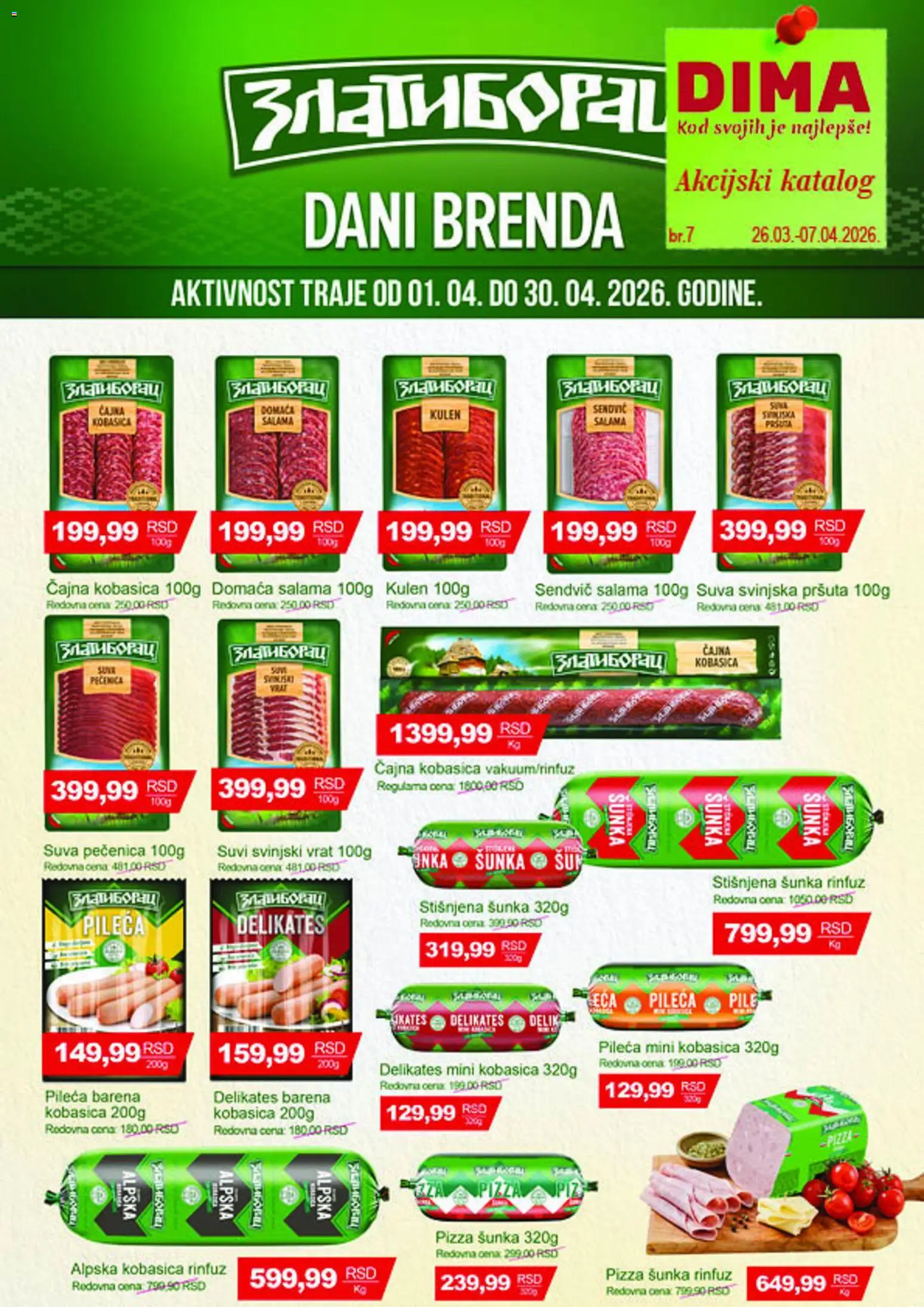 Pregled VP Dima kataloga - važi od 26.03.2026