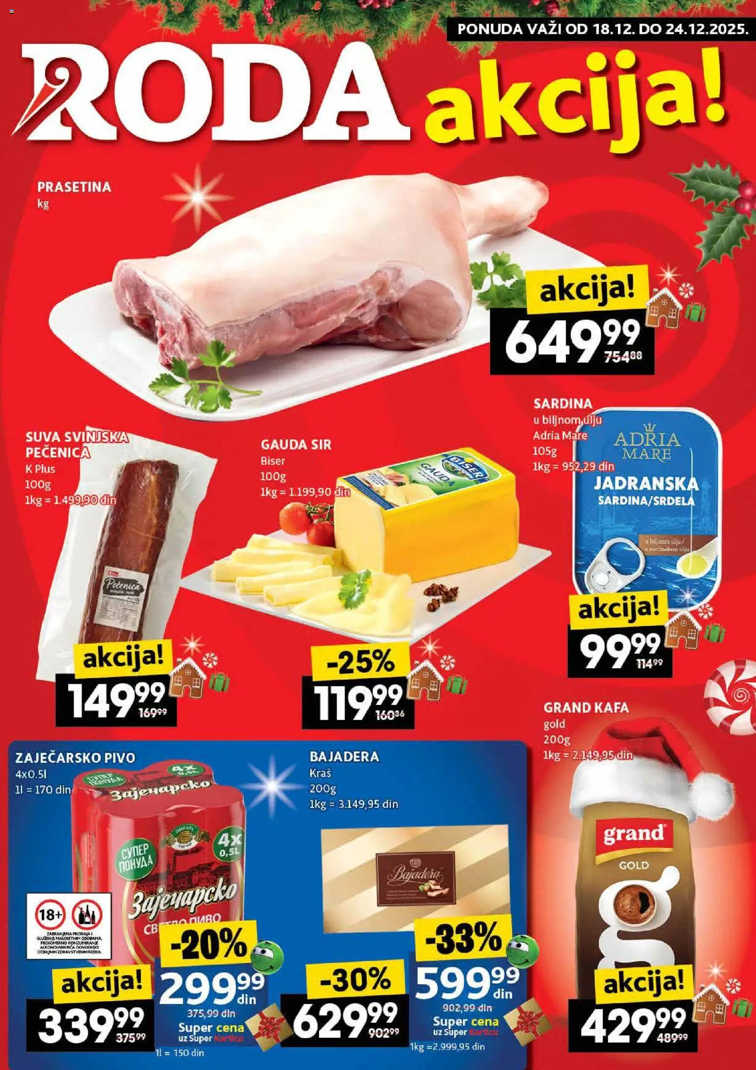 Pregled Roda kataloga - važi od 18.12.2025