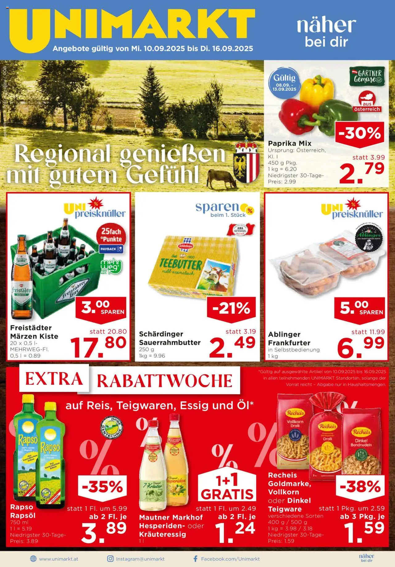  Unimarkt Mühlviertel ab (10.09.2025 - 16.09.2025) - Seite 1