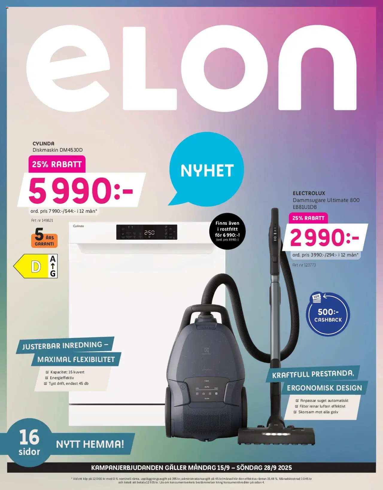 Aktuella reklamblad Elon - NYHET är giltig 15/09 2025 > Veckans Erbjudanden gäller från 15/09/2025 till 28/09/2025 sidnummer 1