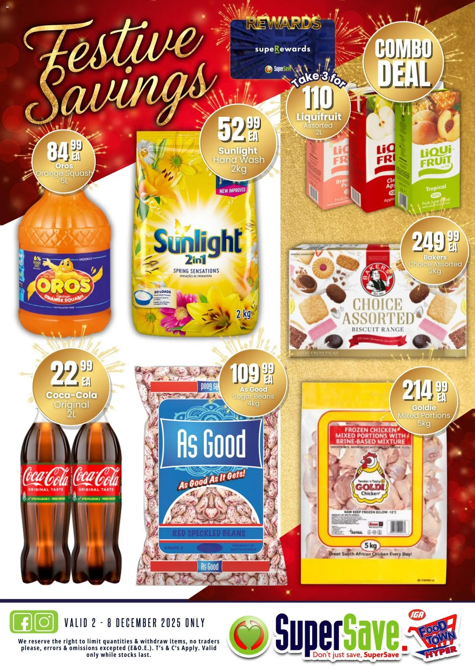 Preview of Super Save flyer valid from 02/12/2025 - Chicken, Fruit, Juice, Sugar, Beans, Squash, Powder, Frozen chicken