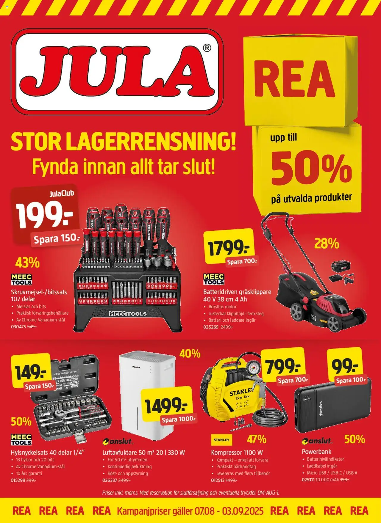 Aktuella reklamblad Jula är giltig 07/08 2025 > Veckans Erbjudanden gäller från 07/08/2025 till sidnummer 1