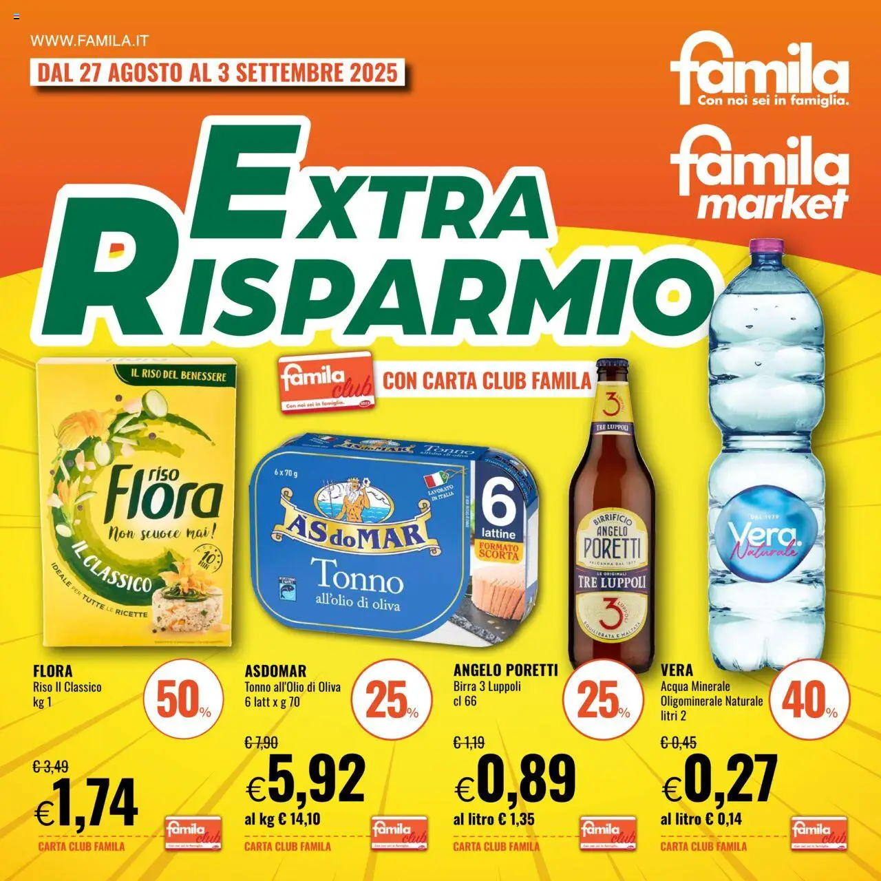 Volantino Famila valido da 27/08/2025 numero di pagina 1