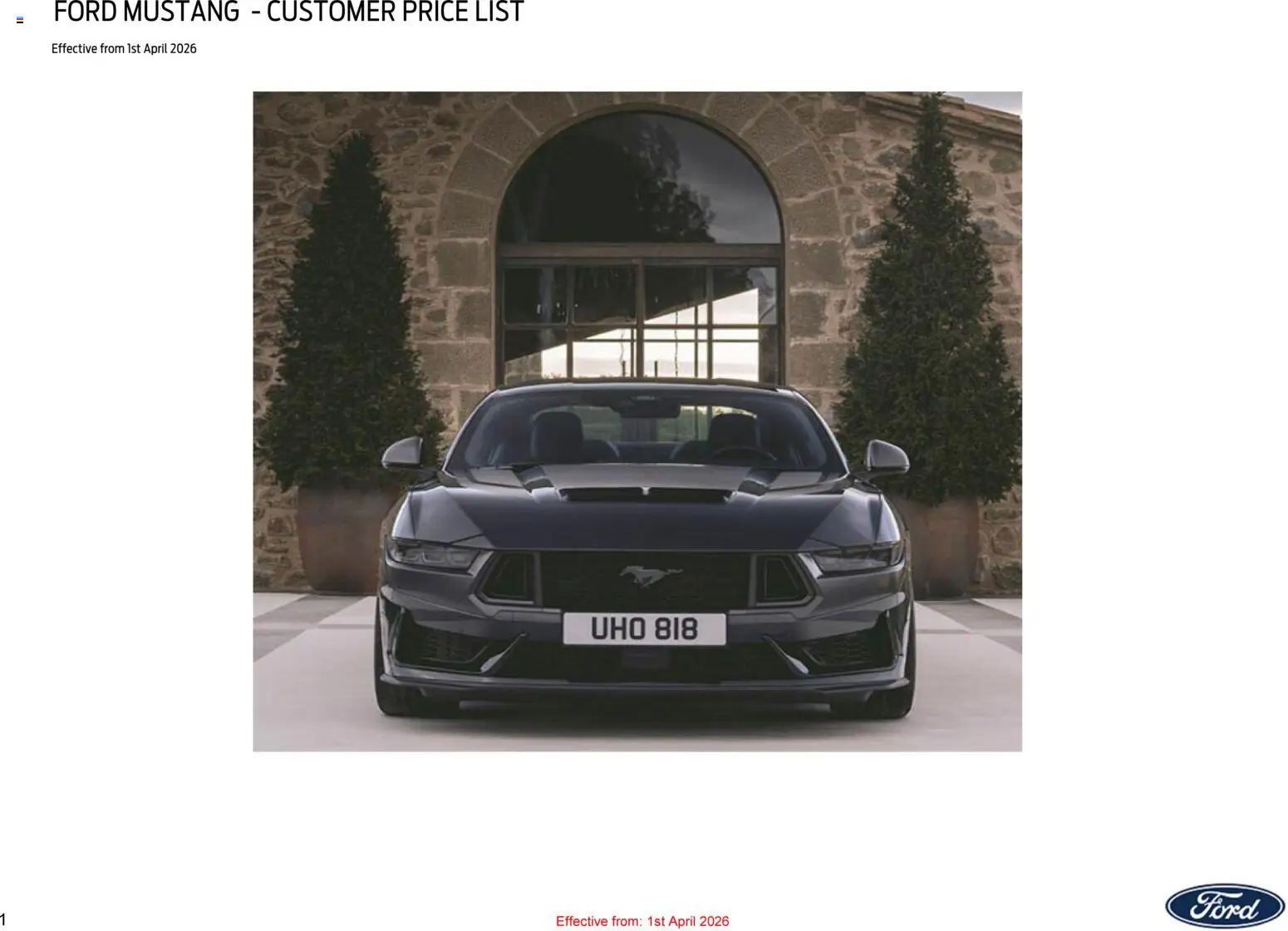 Preview of Ford Ford - Mustang valid from 01/04/2026