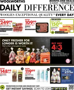 Preview of Woolworths flyer valid from 25/08/2025