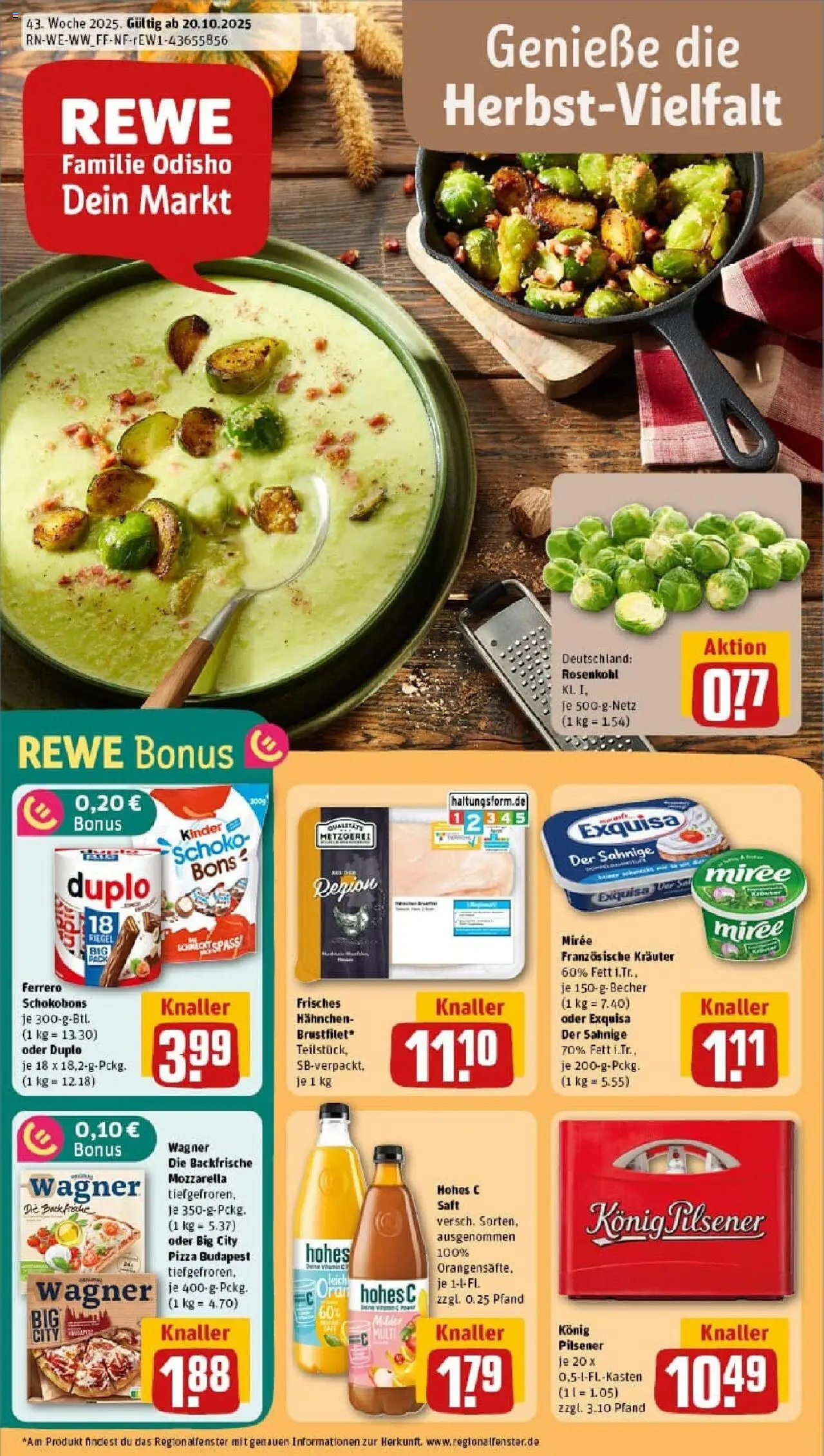 REWE Prospekt ab 19.10.2025 nächste Woche - Prospekt Holzappel	
