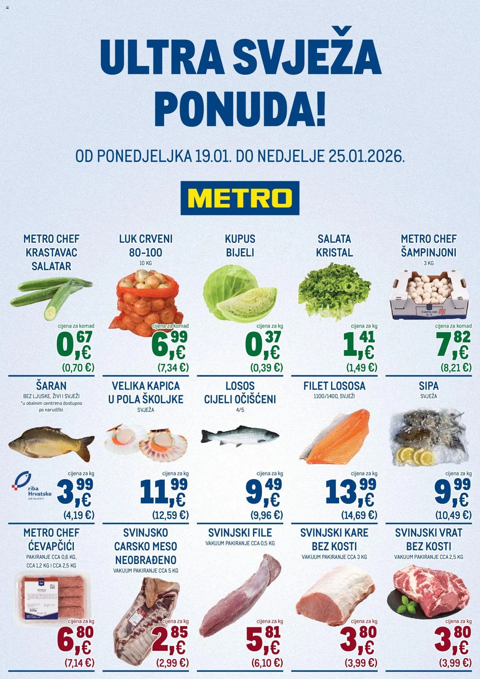 Pregled letka Ultra svježa ponuda trgovine Metro vrijedi od 19.01.2026