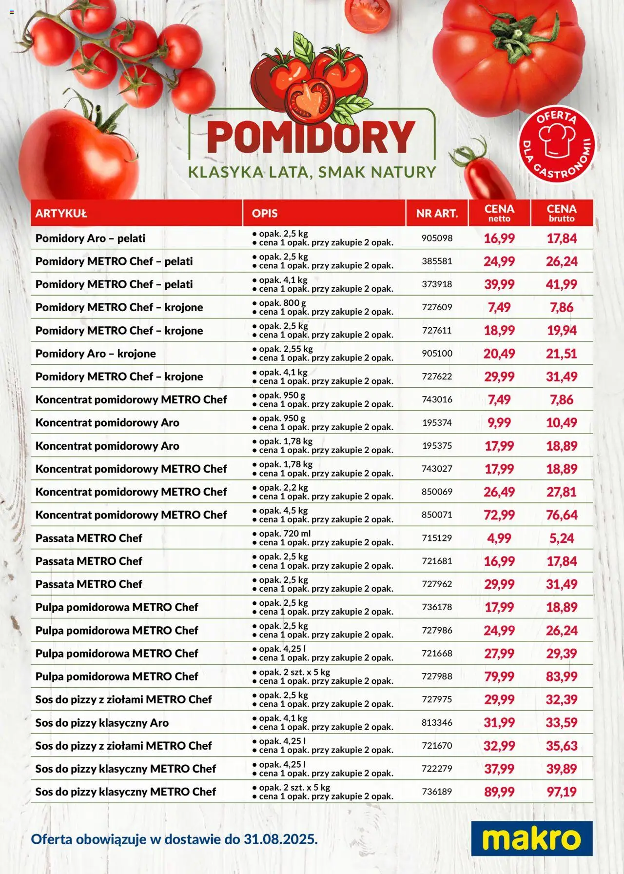 Makro Pomidory w dostawie od 19.07.2025 - Nowa Gazetka - Numer strony 1