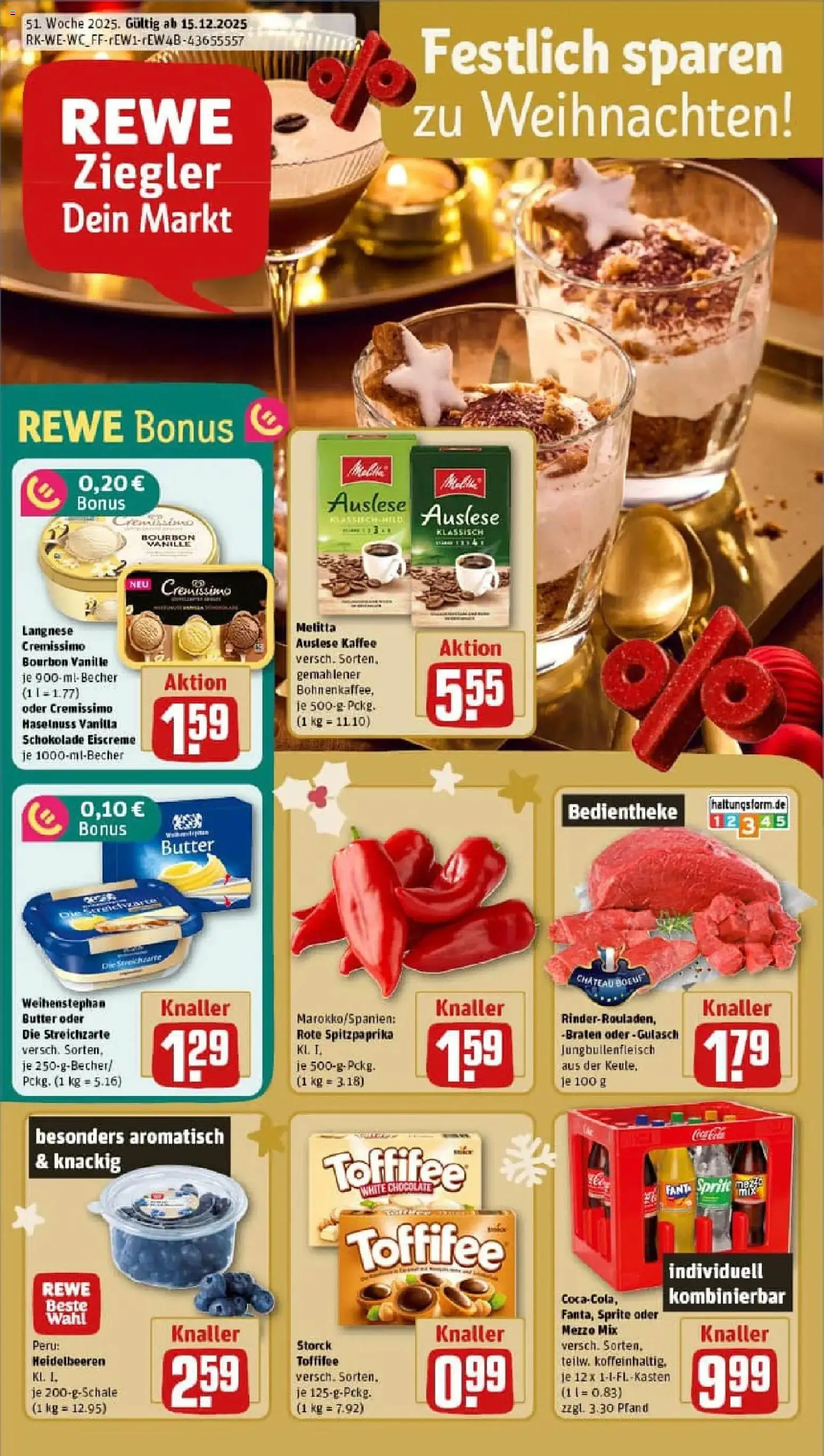 Vorschau von dem Prospekt des Geschäftes Rewe, gültig ab dem 15.12.2025