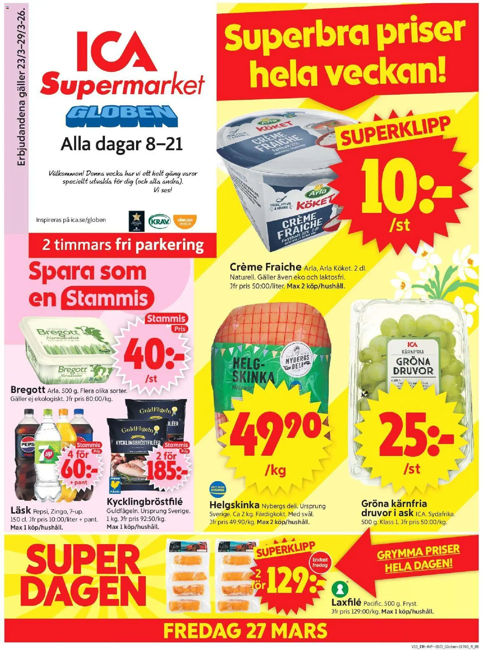 Förhandsgranska reklamblad Stockholm Globen från butik ICA Supermarket gäller från 23/03/2026