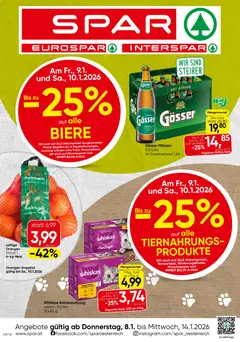 Vorschau der Angebote: Spar Steiermark gültig ab 08.01.2026