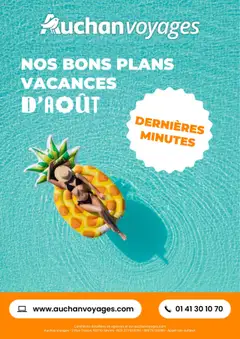 Prévisualisation de Auchan voyages : bons plans vacances d'août ! du magasin Auchan formulaire valide 01/08/2025