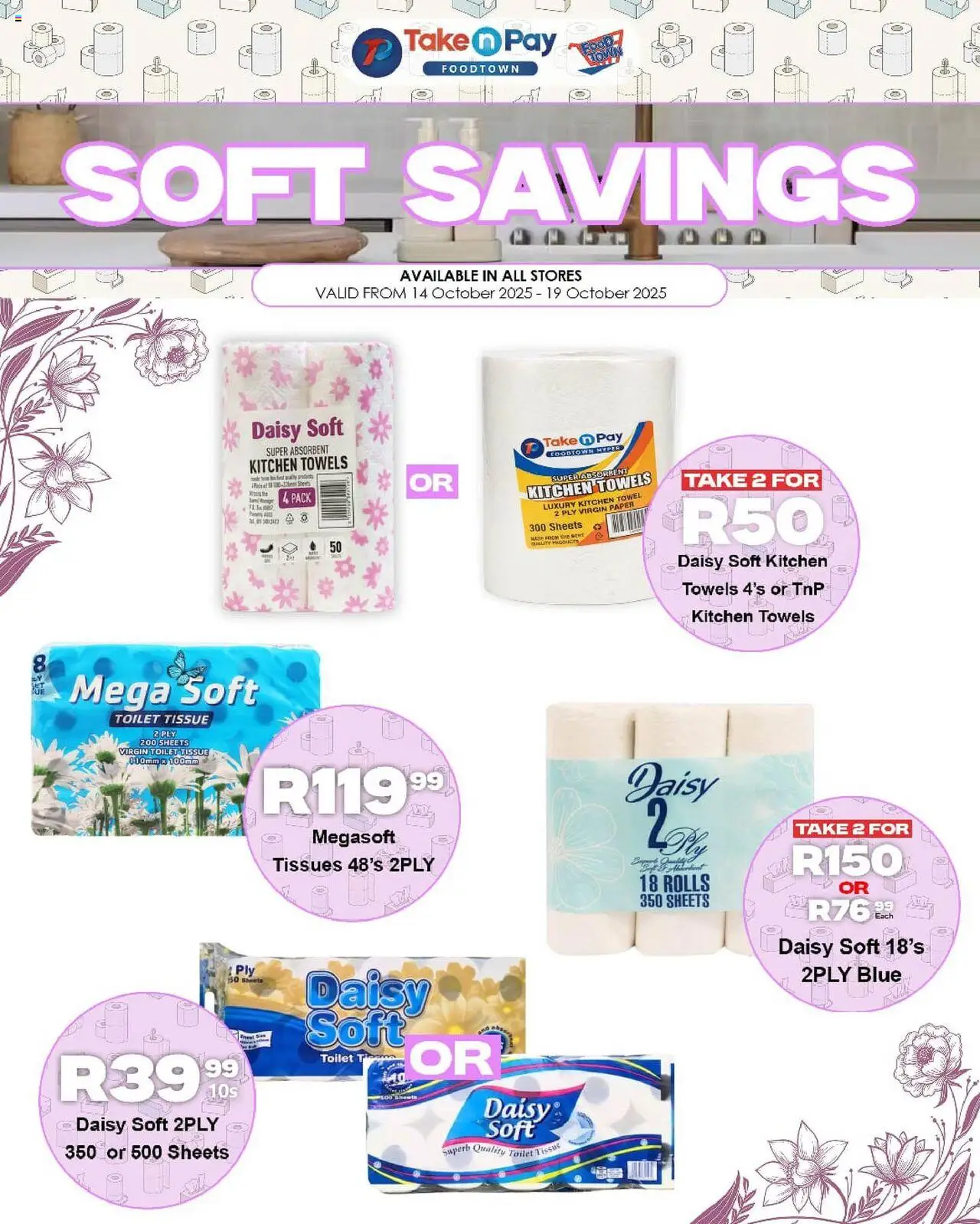 Take n Pay Soft Savings from 14/10 - 19/10/2025 > Promotions