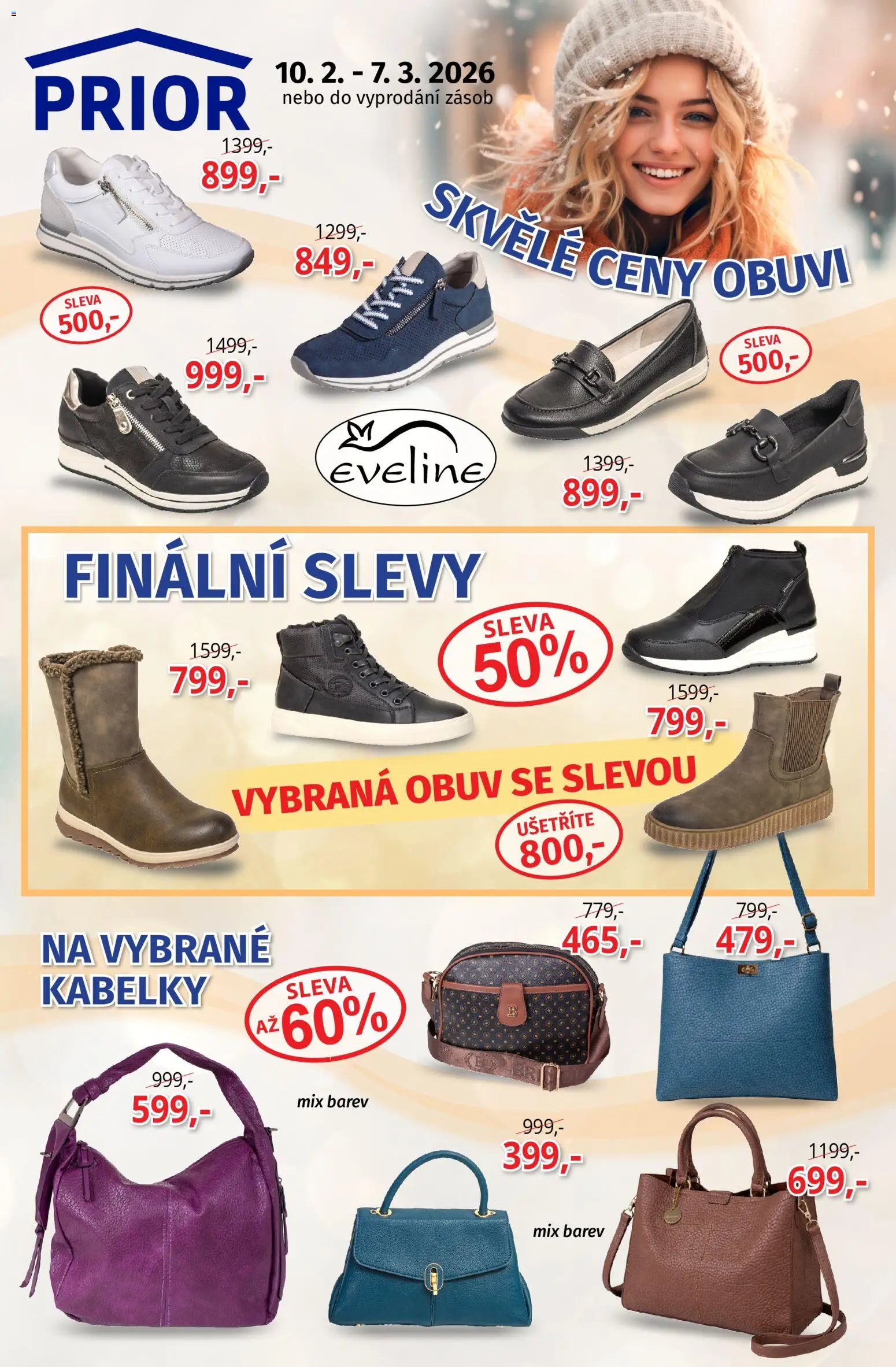 Náhled nabídky: Prior Akční Nabídka Obuvi platný od 10.02.2026 - Kabelky, Obuv