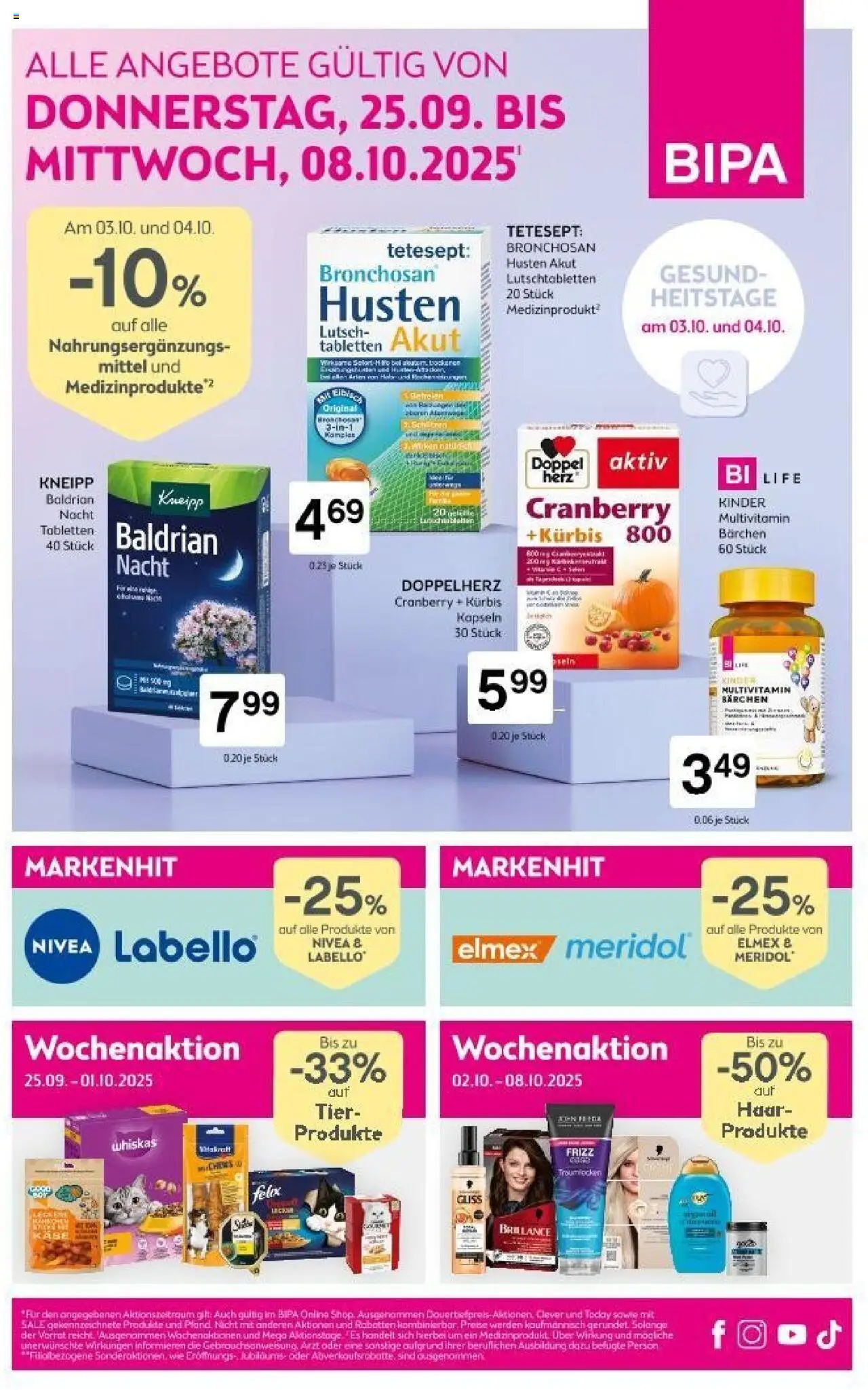  Bipa Flugblatt ab 25.09.2025 - Prospekt, aktionen, angebote - Seite 1