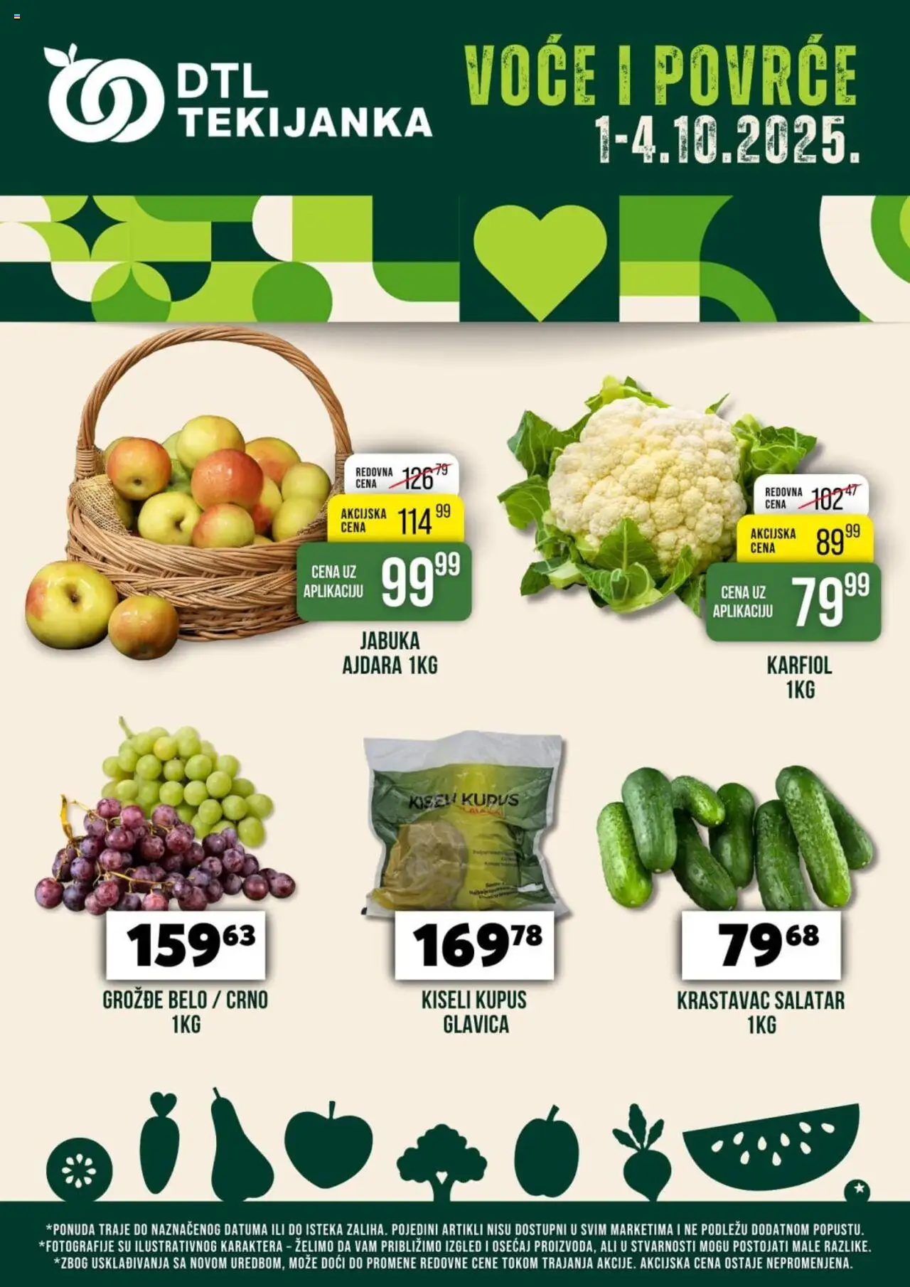 Tekijanka katalog važi od 01.10.2025 - stranica 1 - Kiseli kupus, Karfiol, Kupus, Krastavac, Povrće, Grožđe, Voće