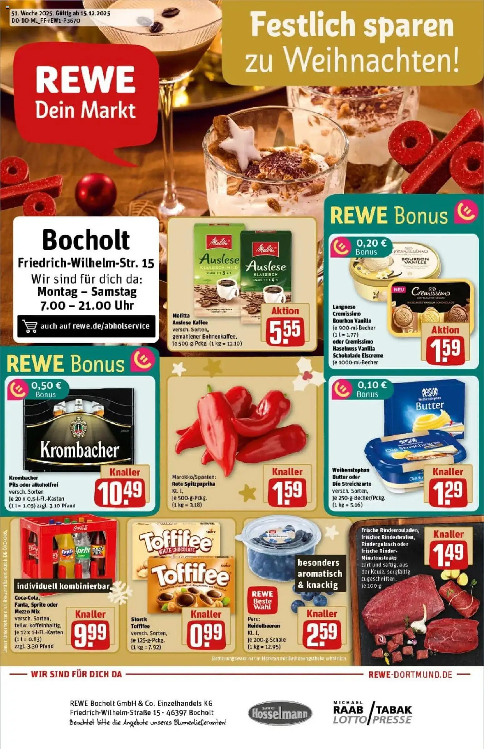 Vorschau von dem Prospekt des Geschäftes Rewe, gültig ab dem 15.12.2025