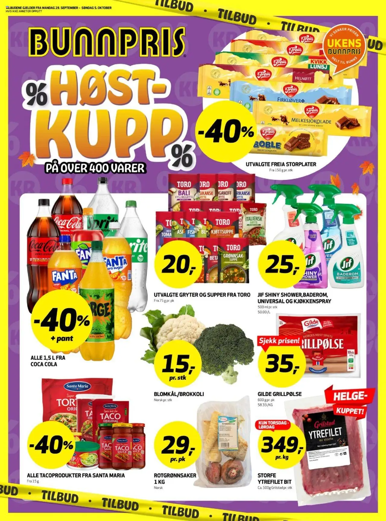 Kundeavis Oslo Bunnpris gyldig fra 29/09/2025 - Sidenummer 1