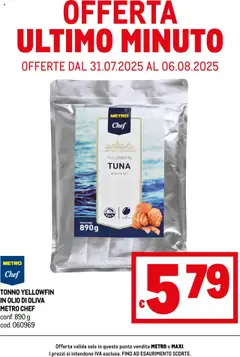Anteprima dell'opuscolo Volantino Offerte ultimo minuto dal negozio Metro valido da 31/07/2025