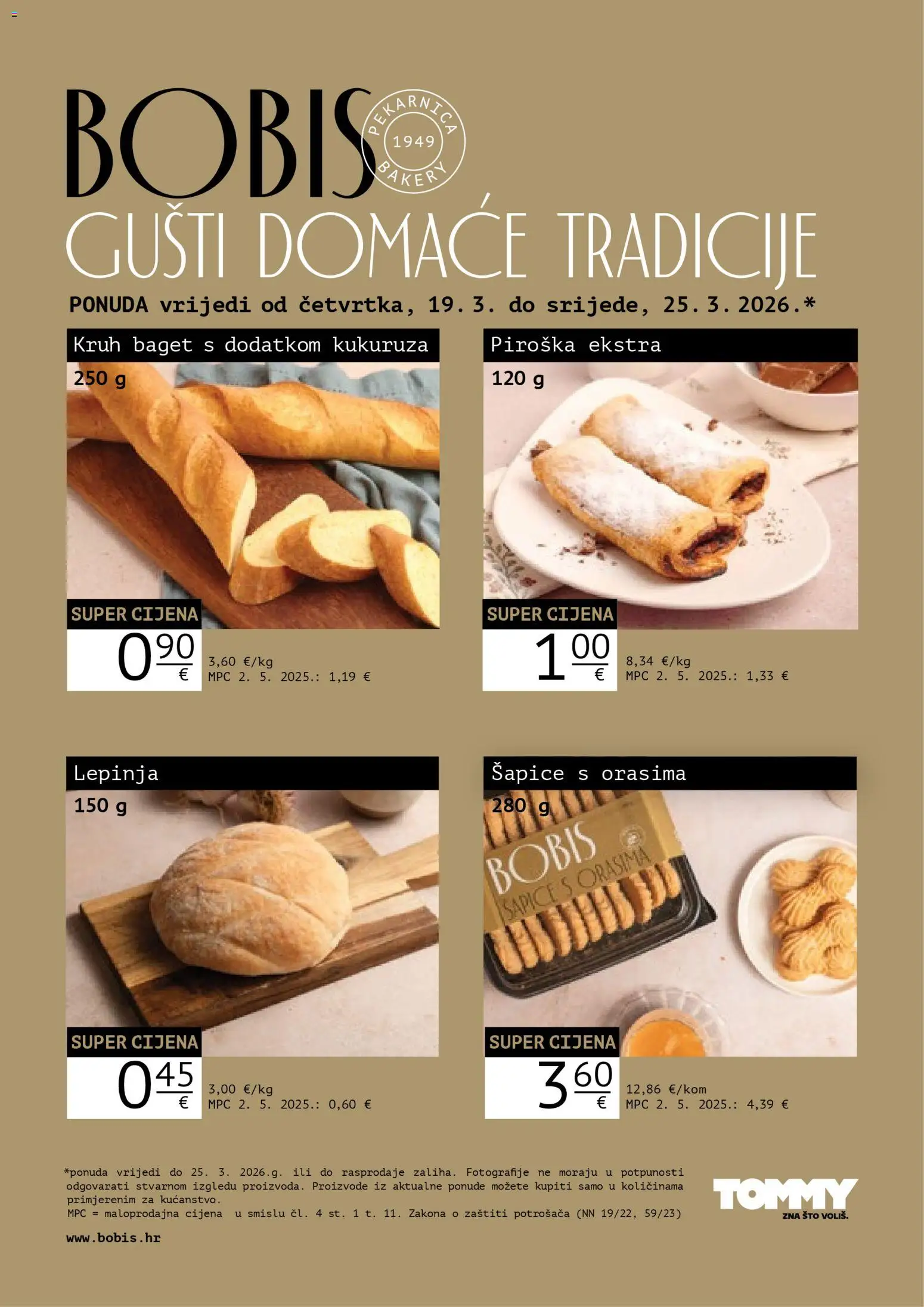 Pregled letka Bobis Super ponuda trgovine Tommy vrijedi od 19.03.2026