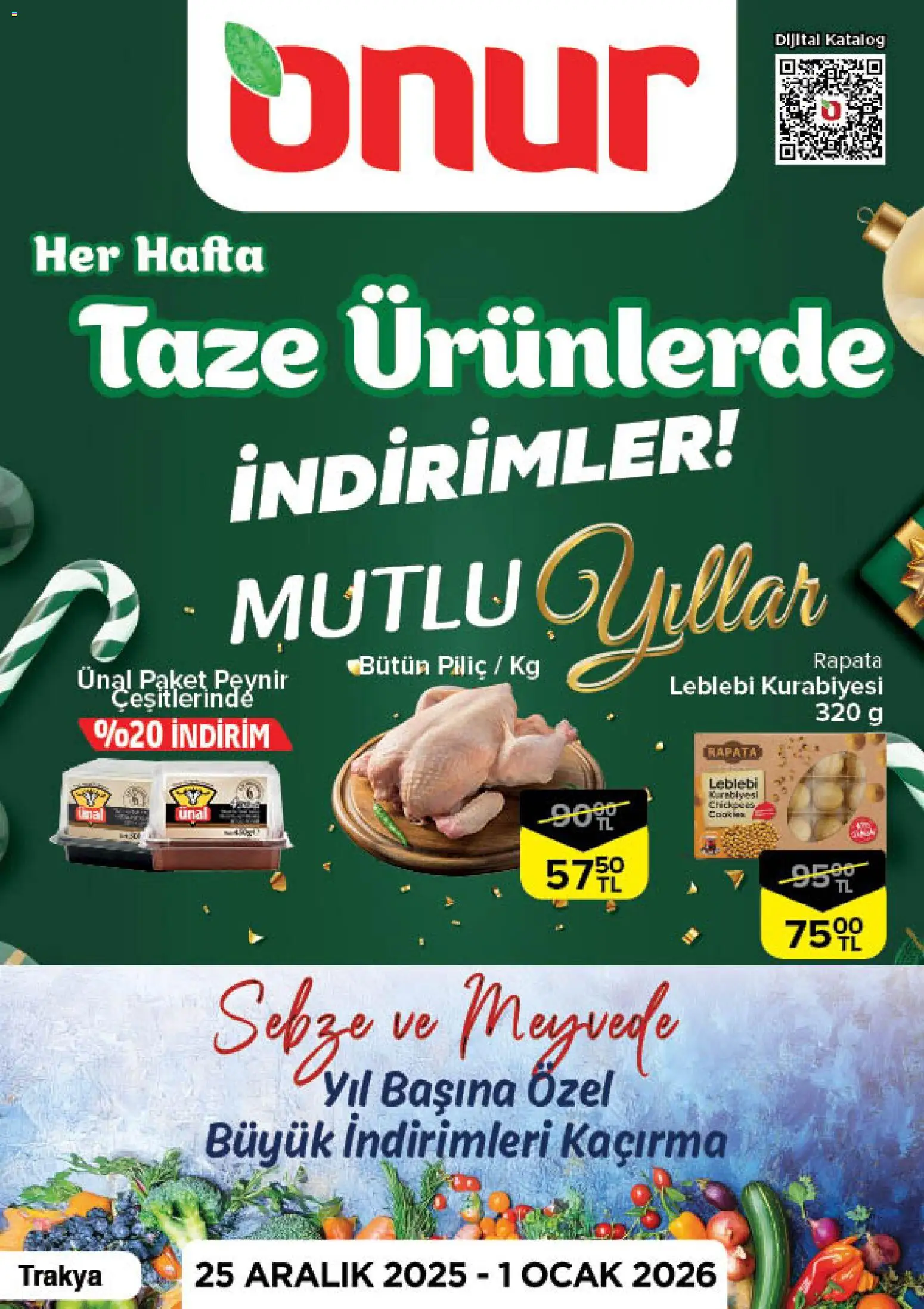 Onur Market Taze Ürünlerde İndirimler - Trakya 25.12.2025 - Broşürünün önizlemesi